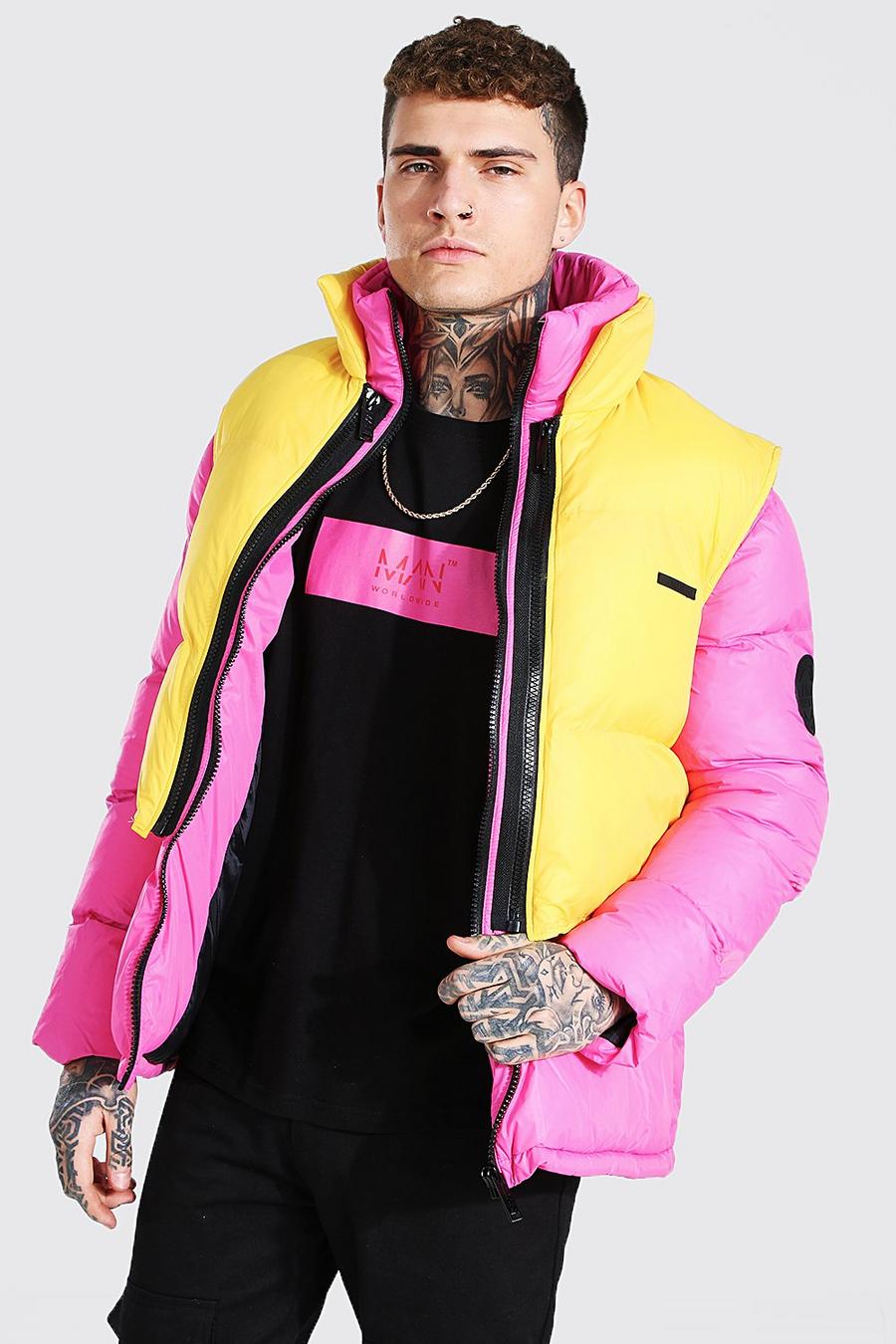 Pink 2 In 1 Puffer With Removable Gilet image number 1