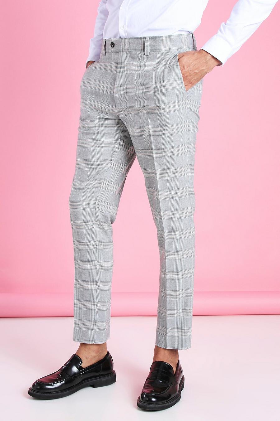 Grey Skinny Smart Check Trouser image number 1