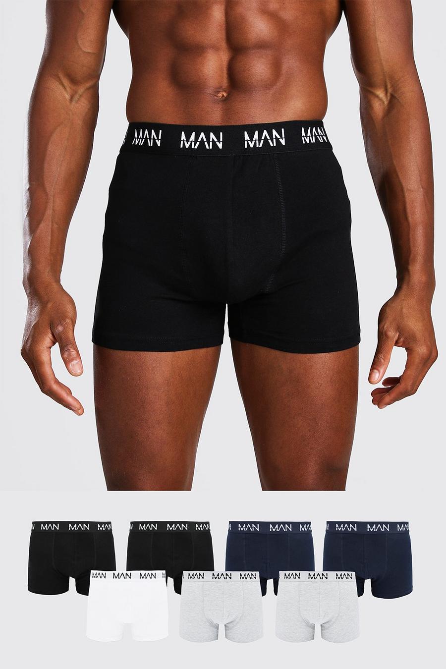 Pack de 7 calzoncillos de largo medio con logo MAN Dash, Multicolor image number 1
