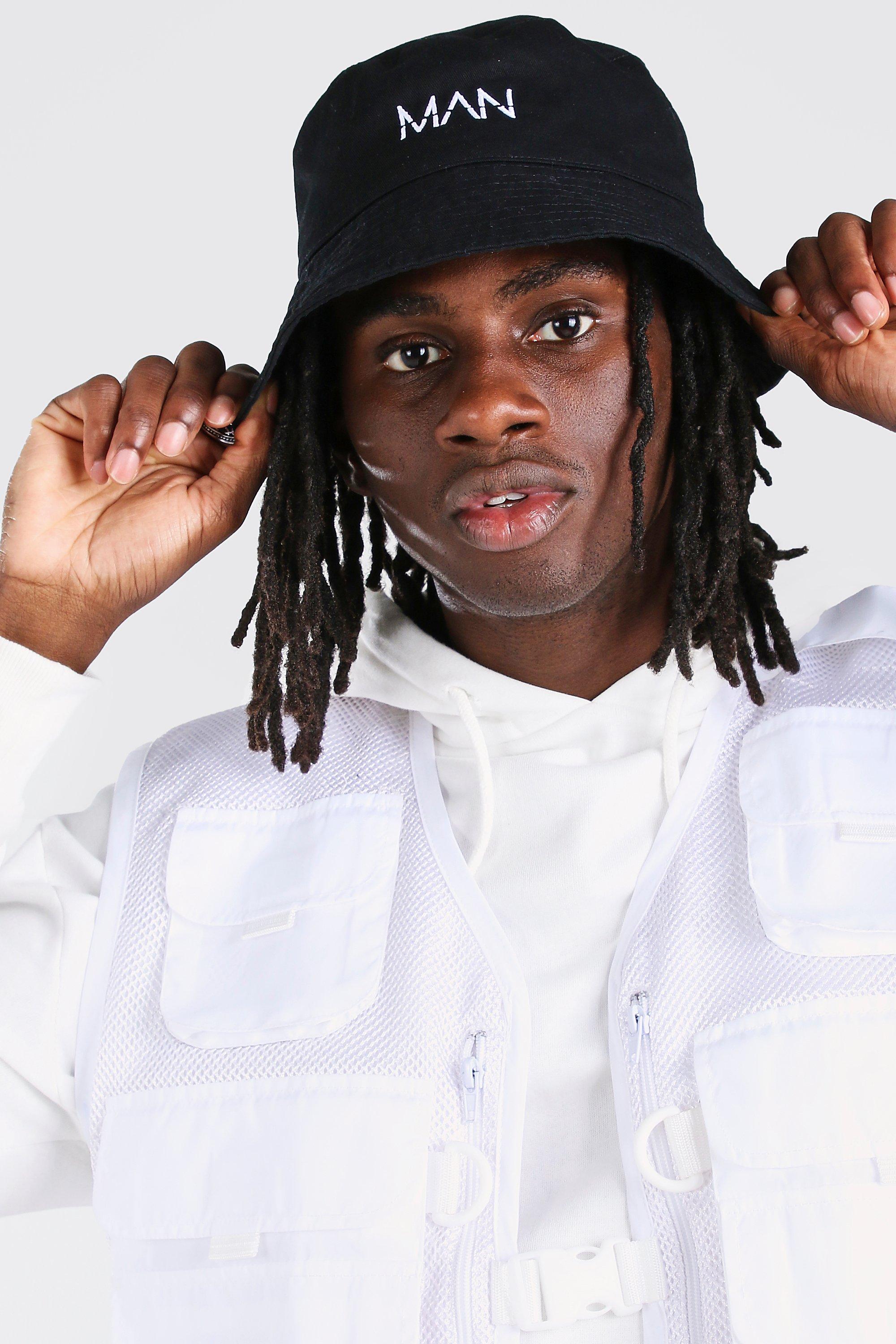 bucket hat with dreads