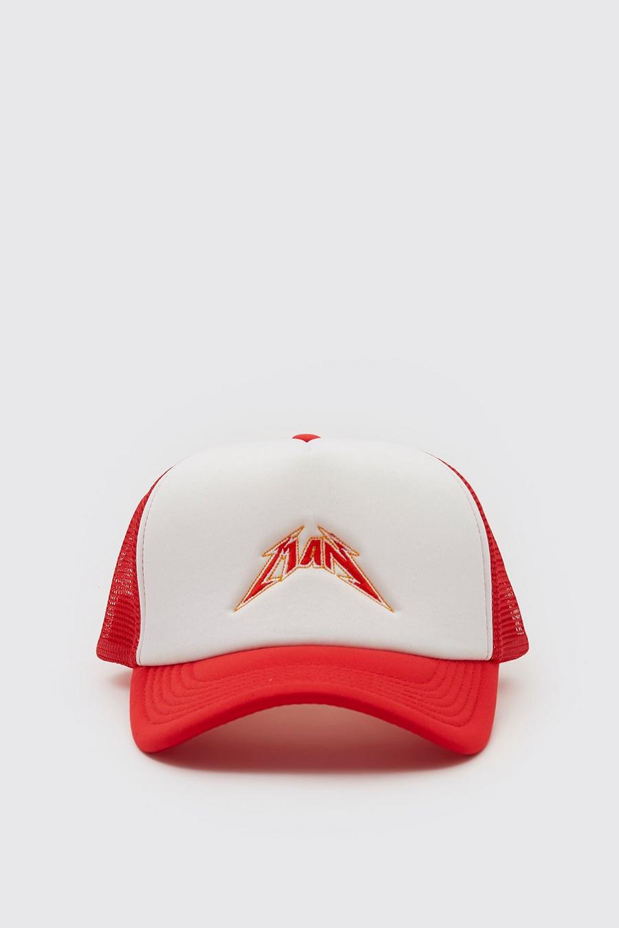 כובע מצחייה עם חזית מספוג וכיתוב MAN בעיצוב ברק image number 1
