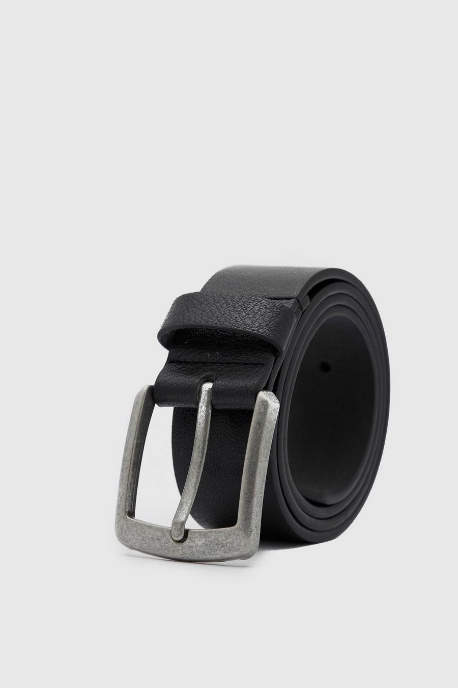 Black Casual Faux Leather Jeans Belt image number 1