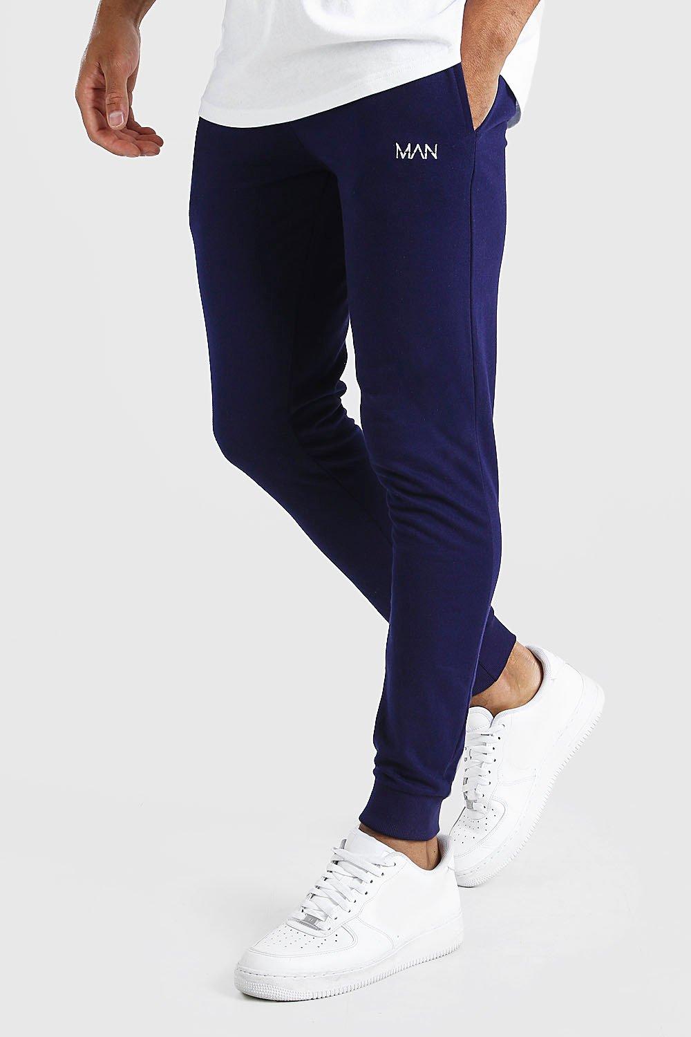 navy skinny joggers mens