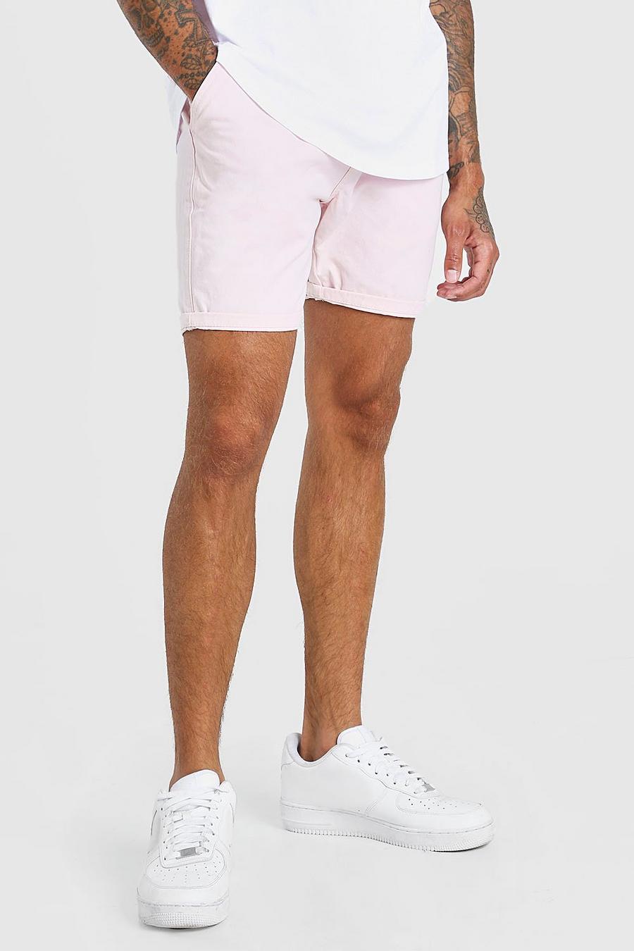 Pink Skinny Fit Chino Short image number 1