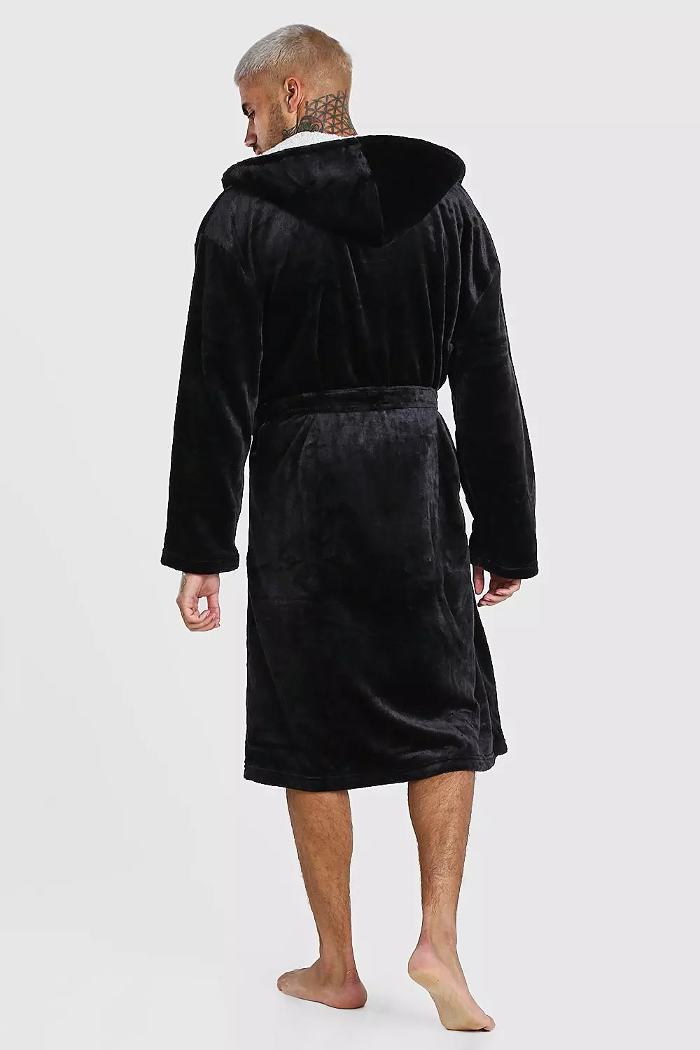 Sherpa hooded dressing gown hot sale