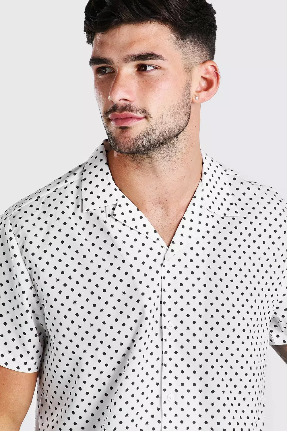 Mens polka dot shirt clearance short sleeve