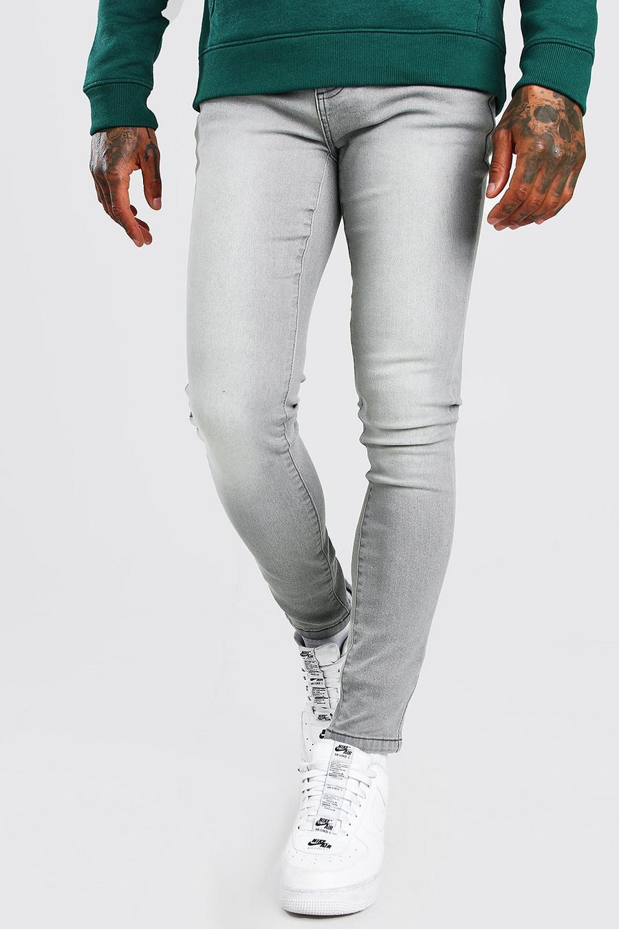 Light grey grå Super skinny jeans image number 1