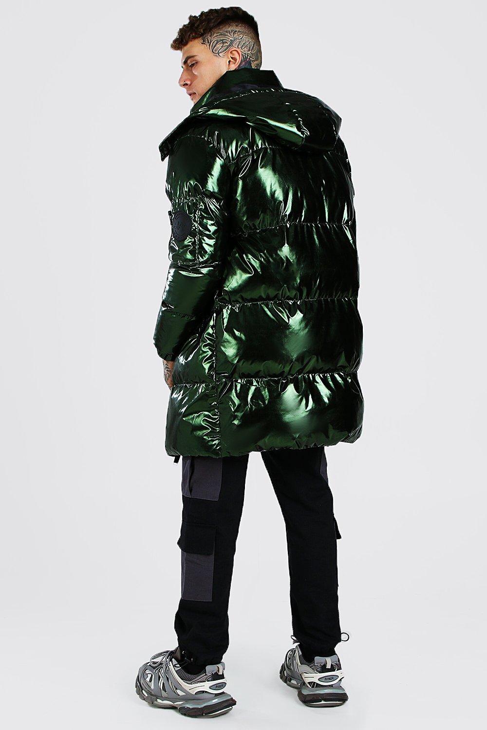 Iridescent longline deals puffer parka