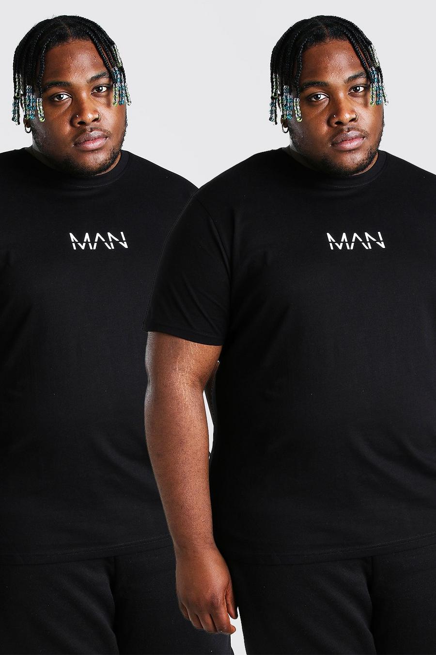 Black Plus Size Man Dash T-Shirts (2 Stuks) image number 1