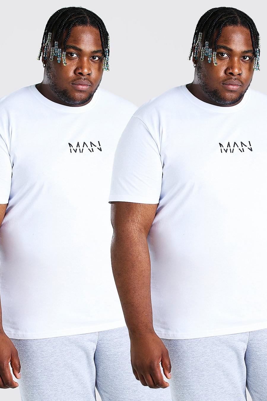 White Plus Size Man Dash T-Shirts (2 Stuks) image number 1
