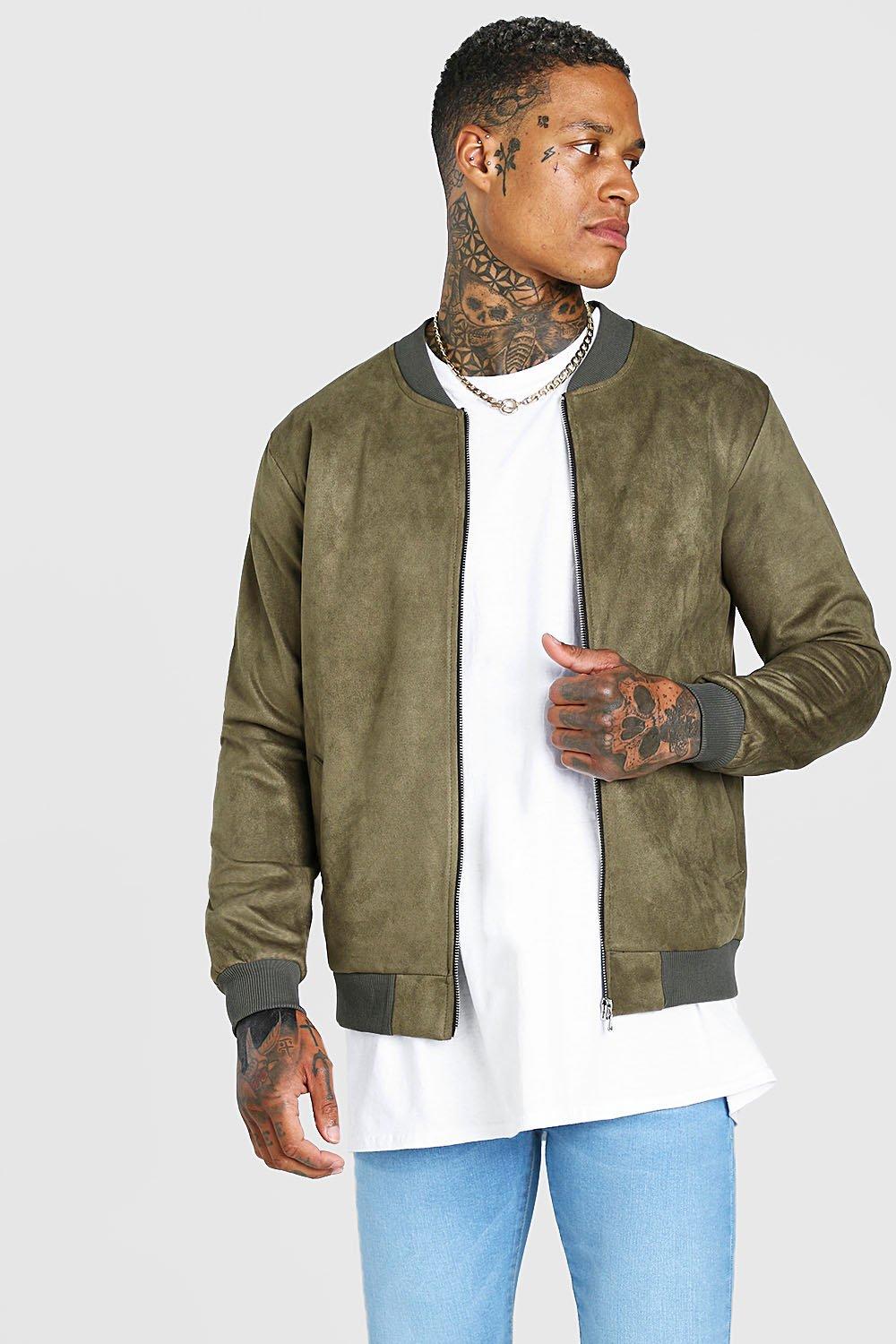 Khaki faux outlet suede jacket