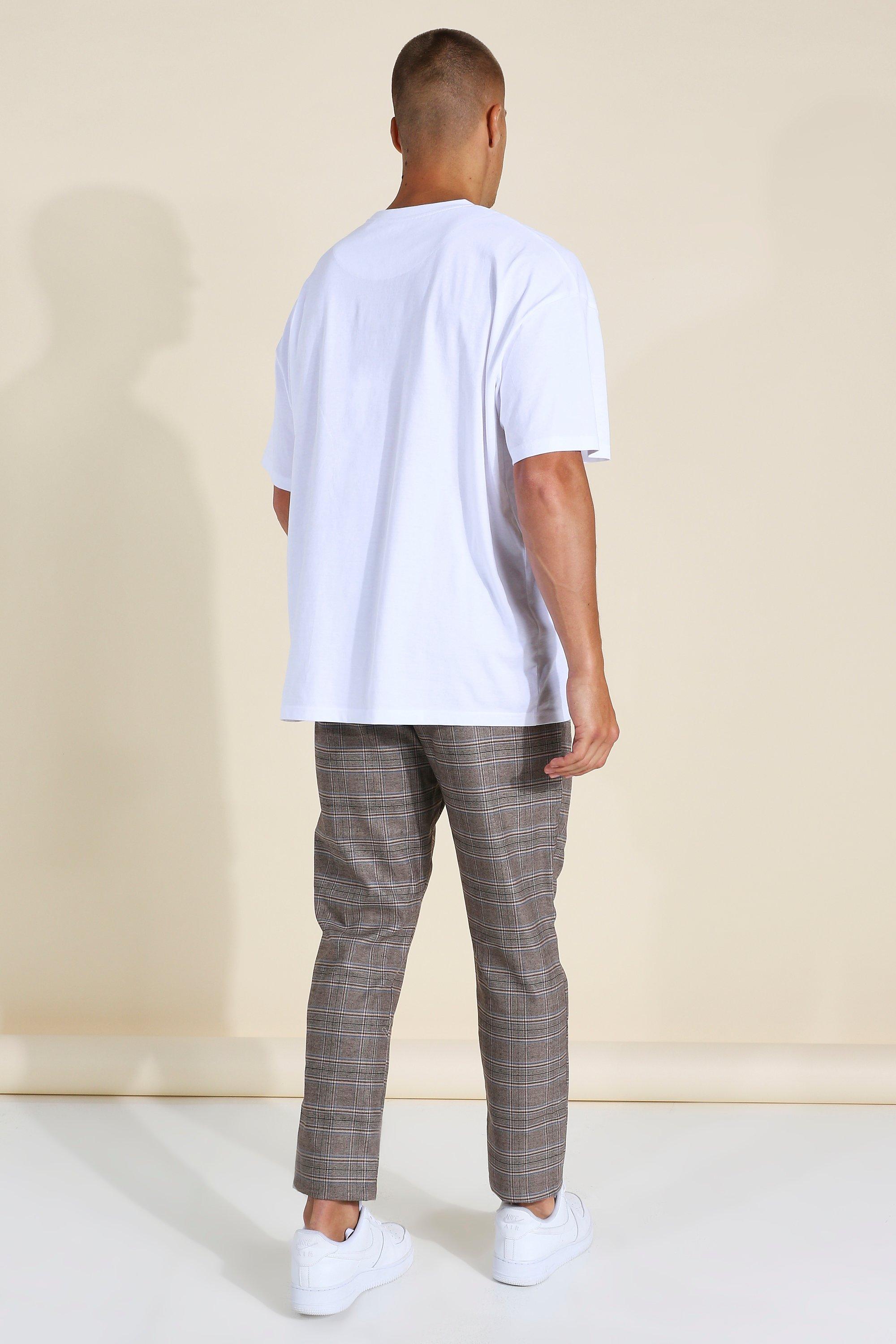 Large Check With Chain Detail Smart Pants