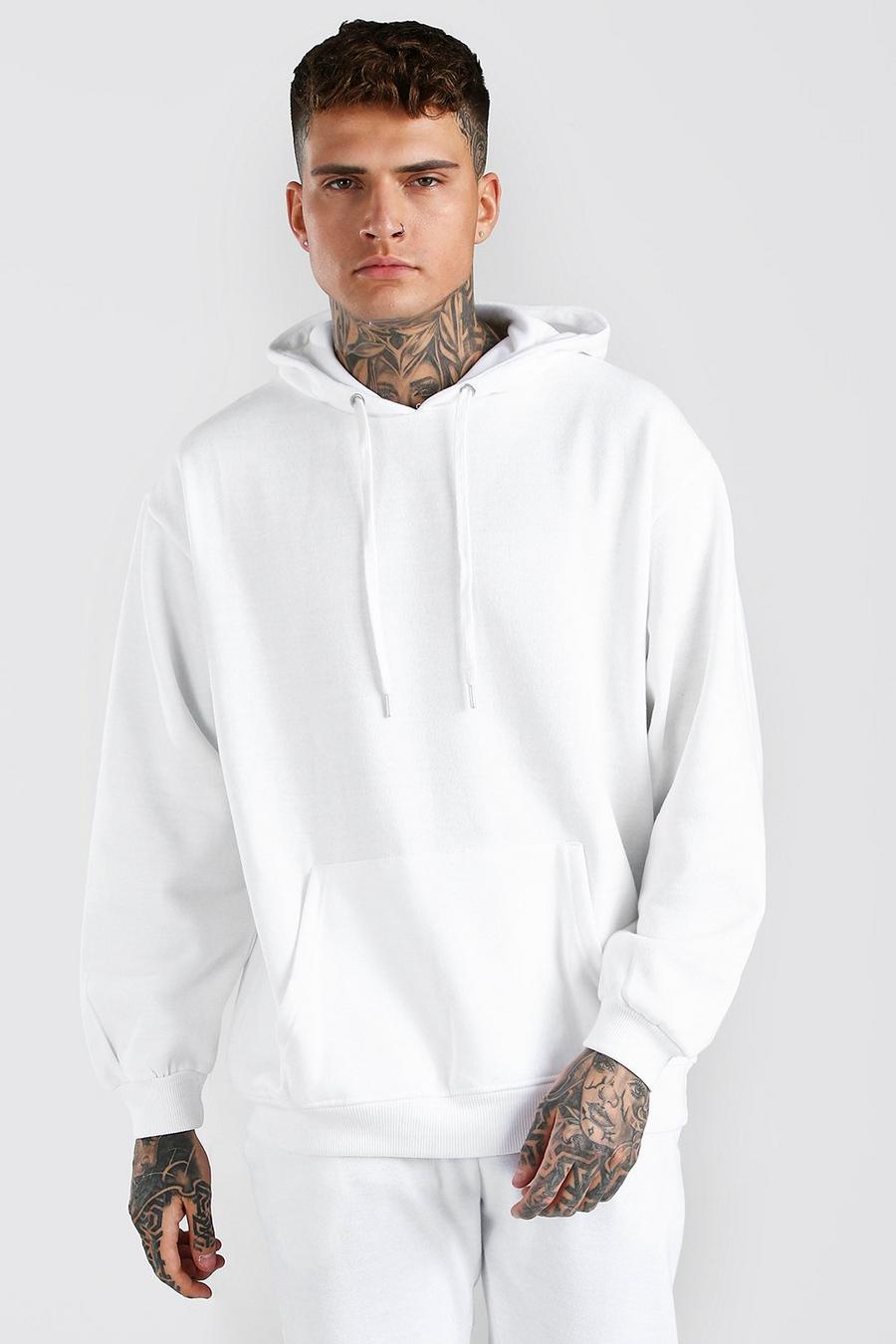 White Basic Oversize hoodie image number 1
