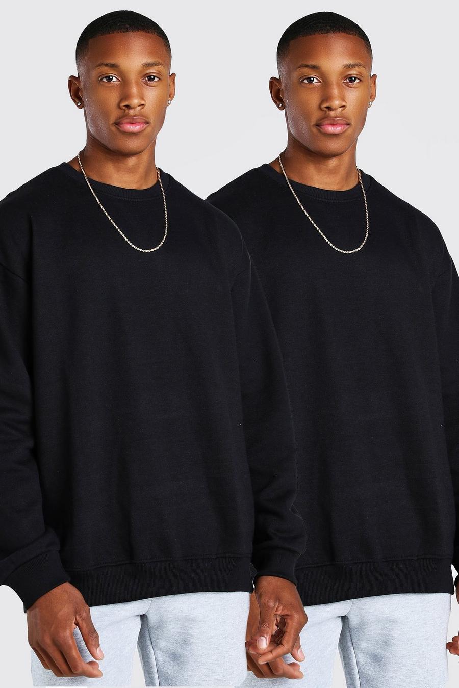 Black Oversize sweatshirts (2-pack) image number 1