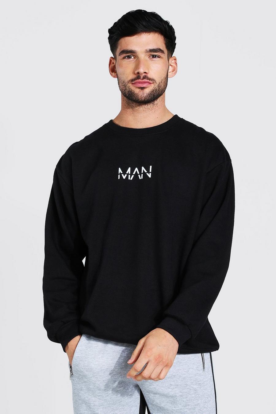 Black Oversized Original MAN Sweatshirt image number 1