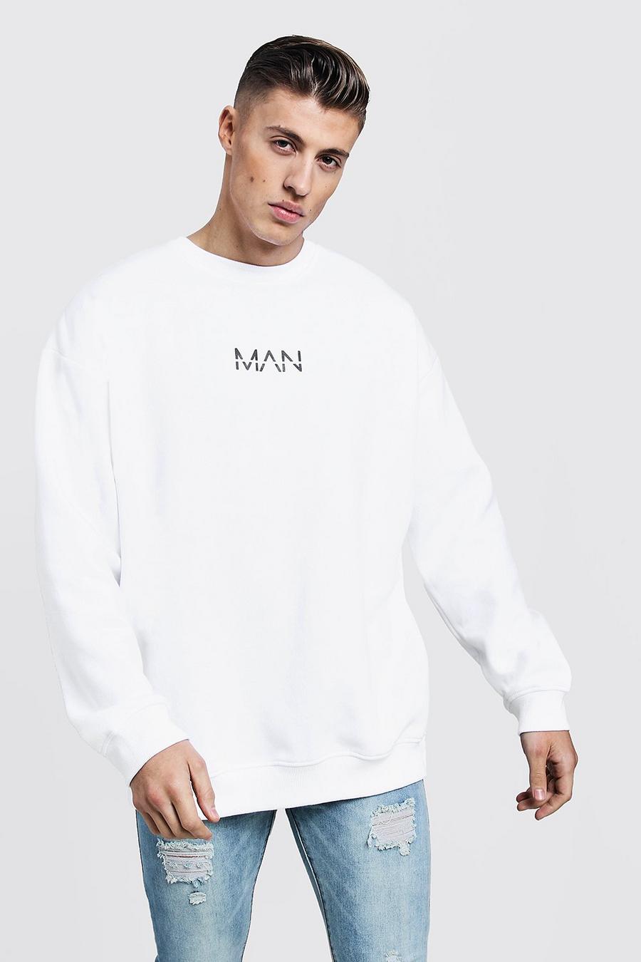 White Oversized Original MAN Sweatshirt image number 1