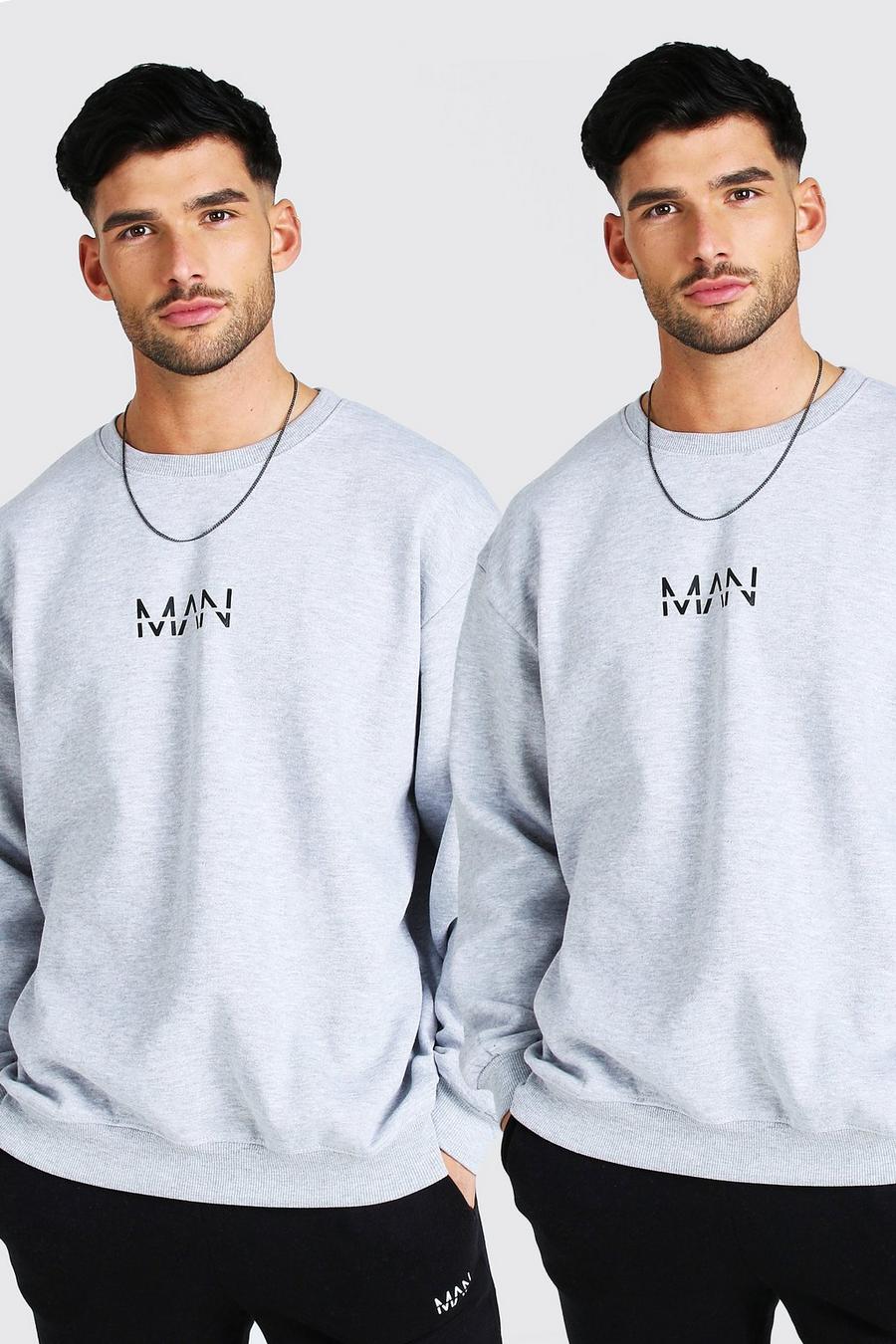 Grey marl Original MAN Oversize sweatshirt (2-pack) image number 1