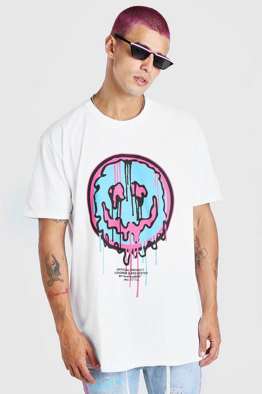 Oversized Drip Face T-Shirt | boohoo
