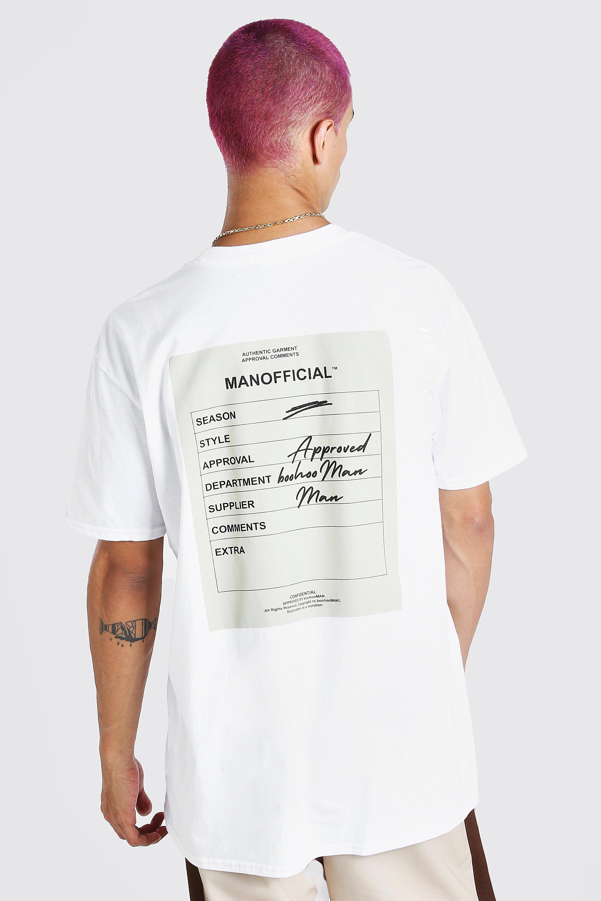 Oversized Man Official Front Back Print T Shirt Boohoo