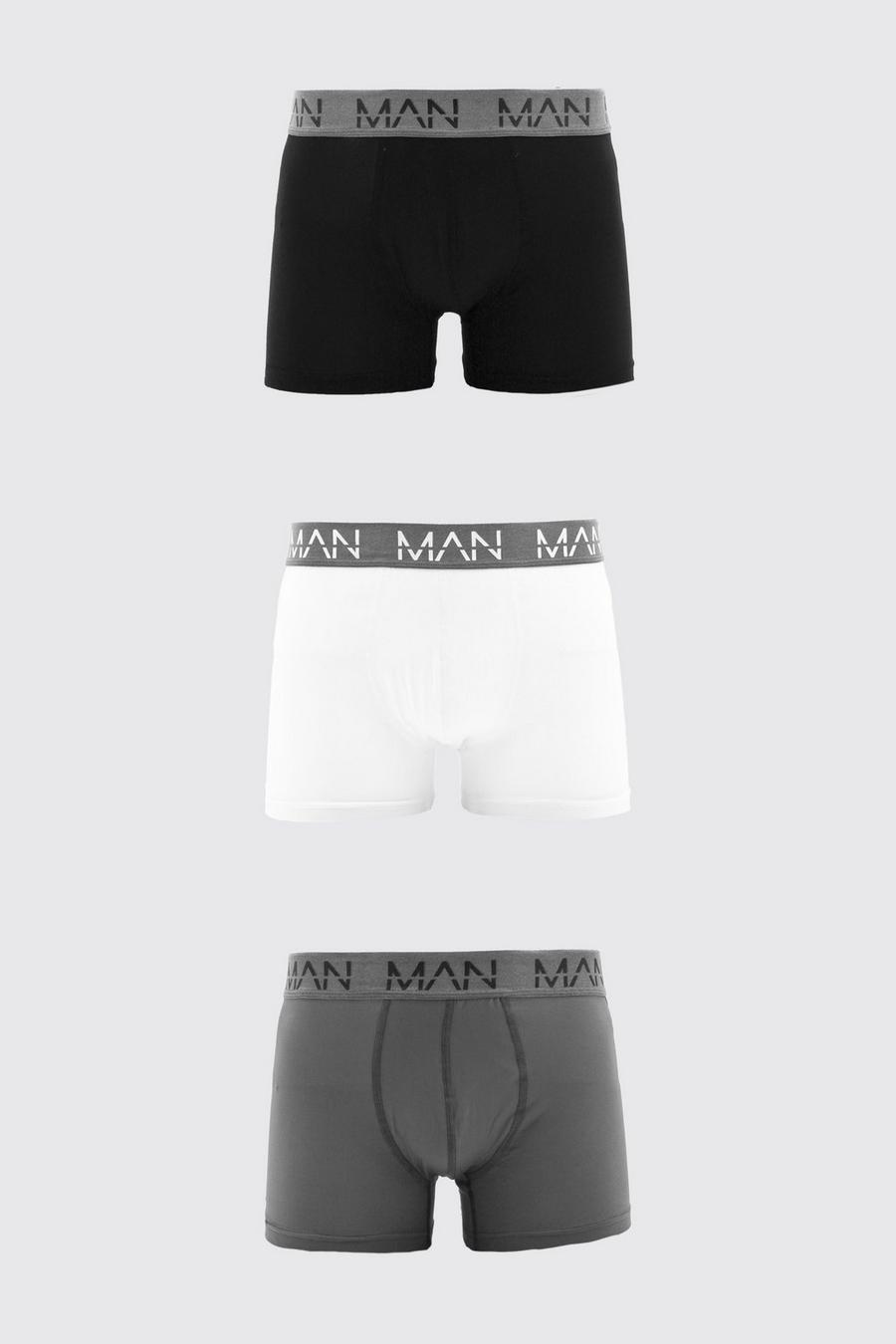 Grey MAN Active 3 Pack Boxers image number 1