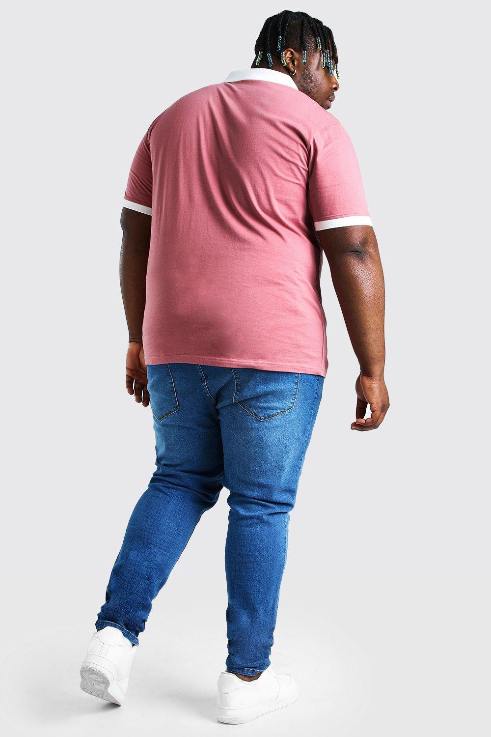 plus size pink polo shirt