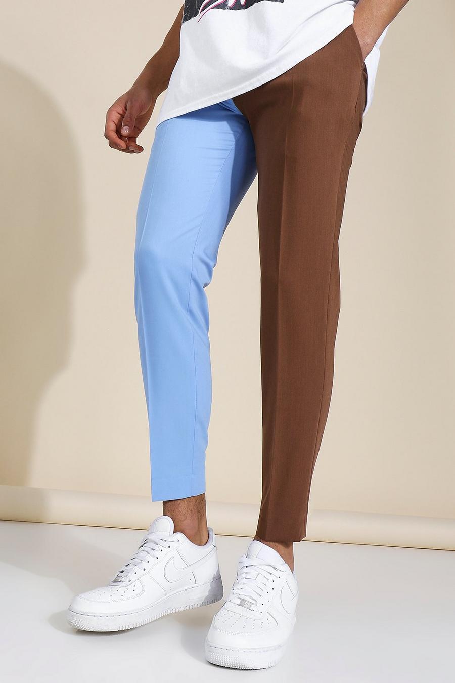 Pantalones skinny entallados con uniones, Multicolor image number 1