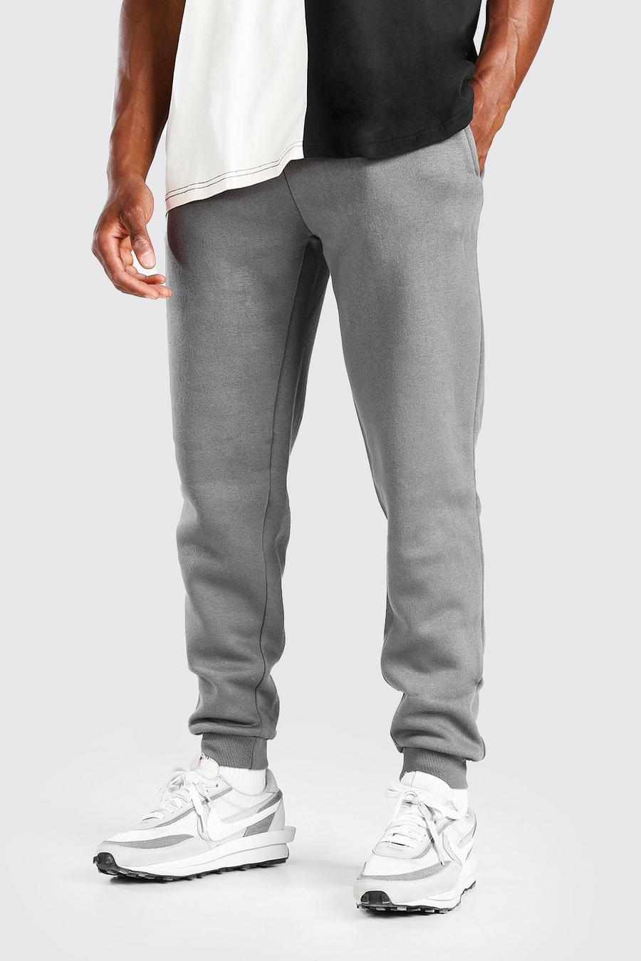 Charcoal Slim Fit Basic Track Pants image number 1