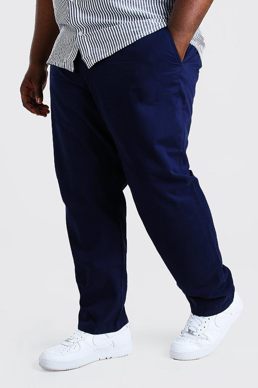 Navy Plus Size Skinny Fit Chino Pants image number 1