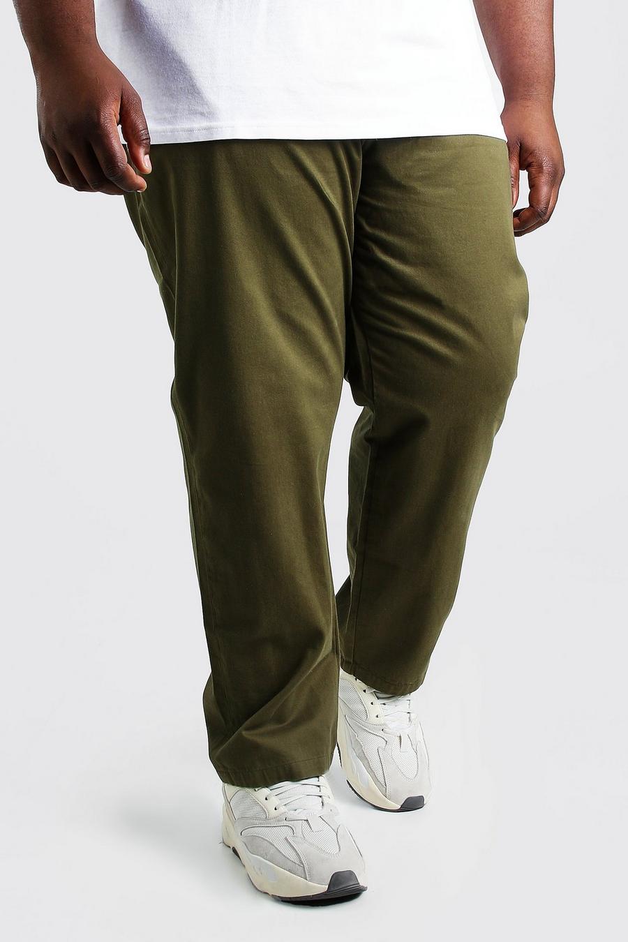 Khaki Plus Size Skinny Fit Chino Trouser image number 1