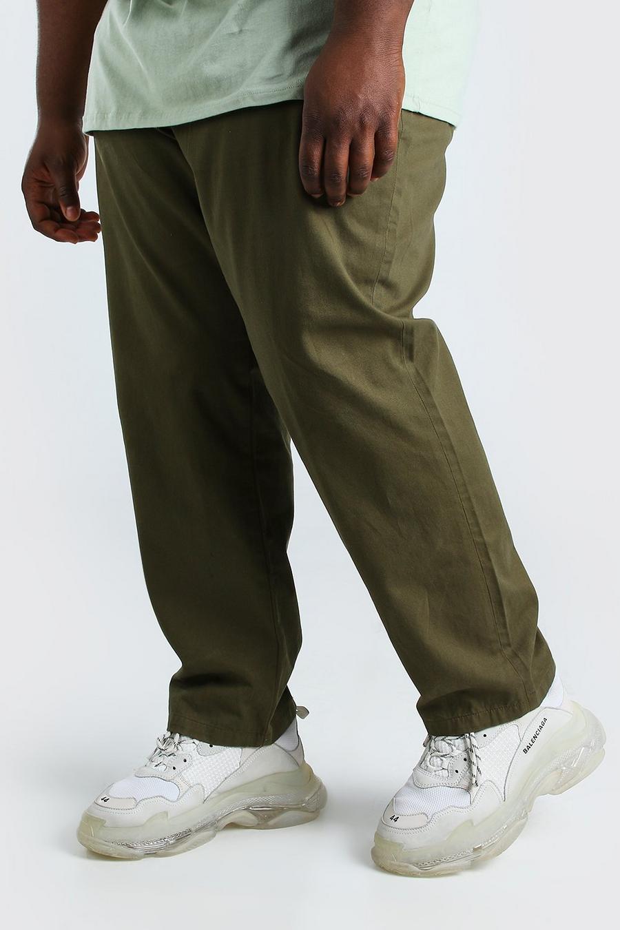 Khaki Plus Size Slim Fit Chino Trouser image number 1