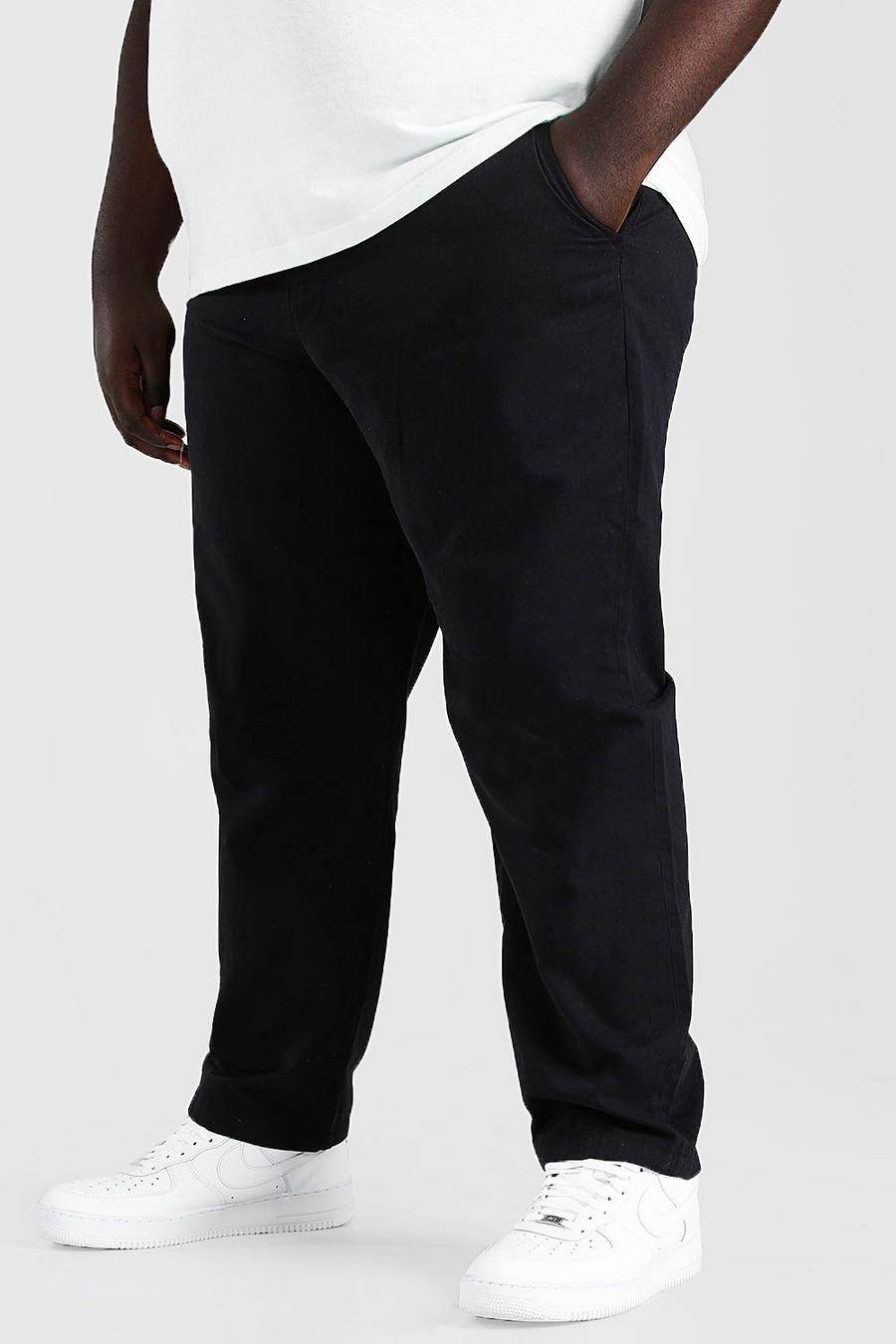 Black Plus Size Slim Fit Chino Trouser image number 1