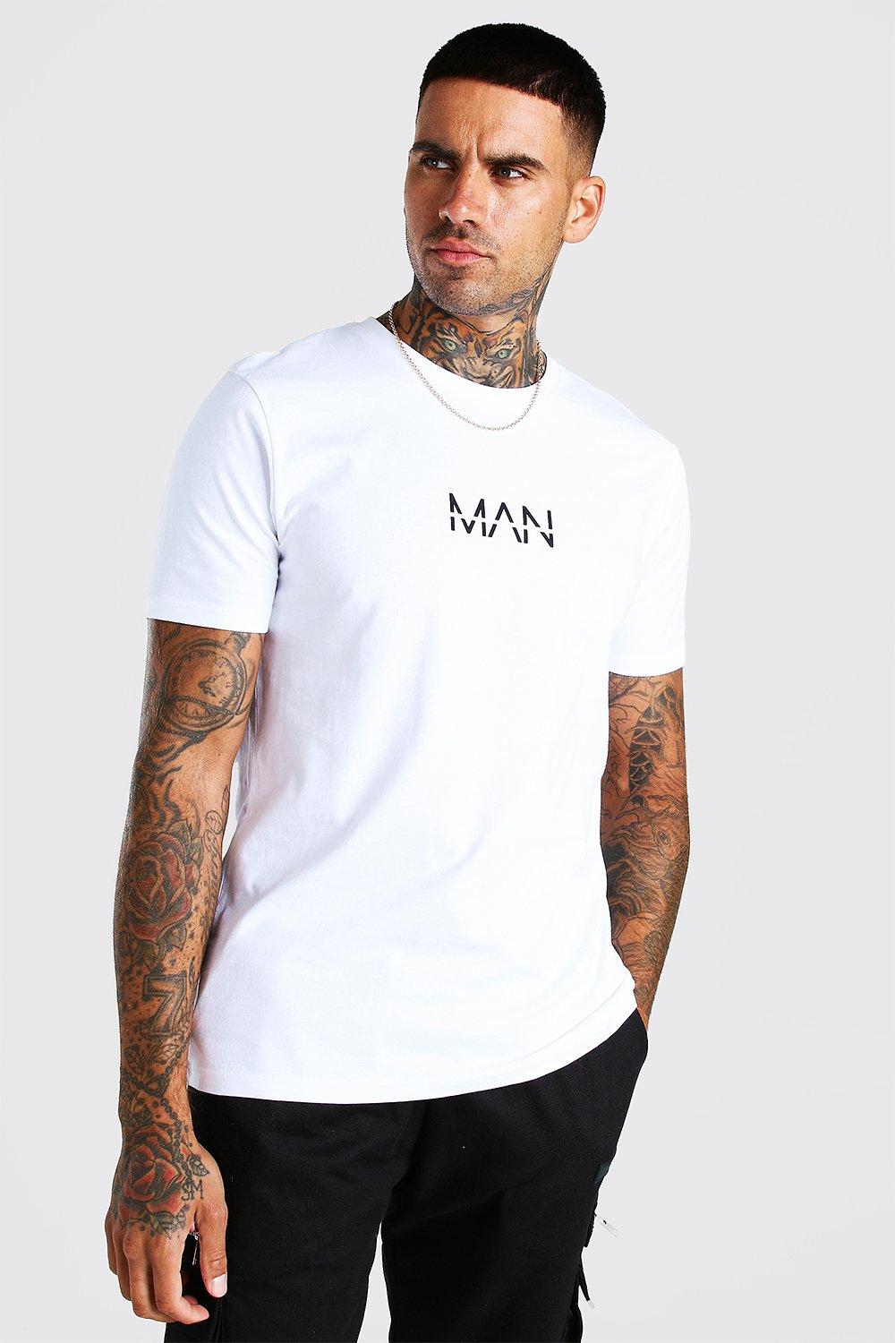 Original Man Logo Print T Shirt Boohoo
