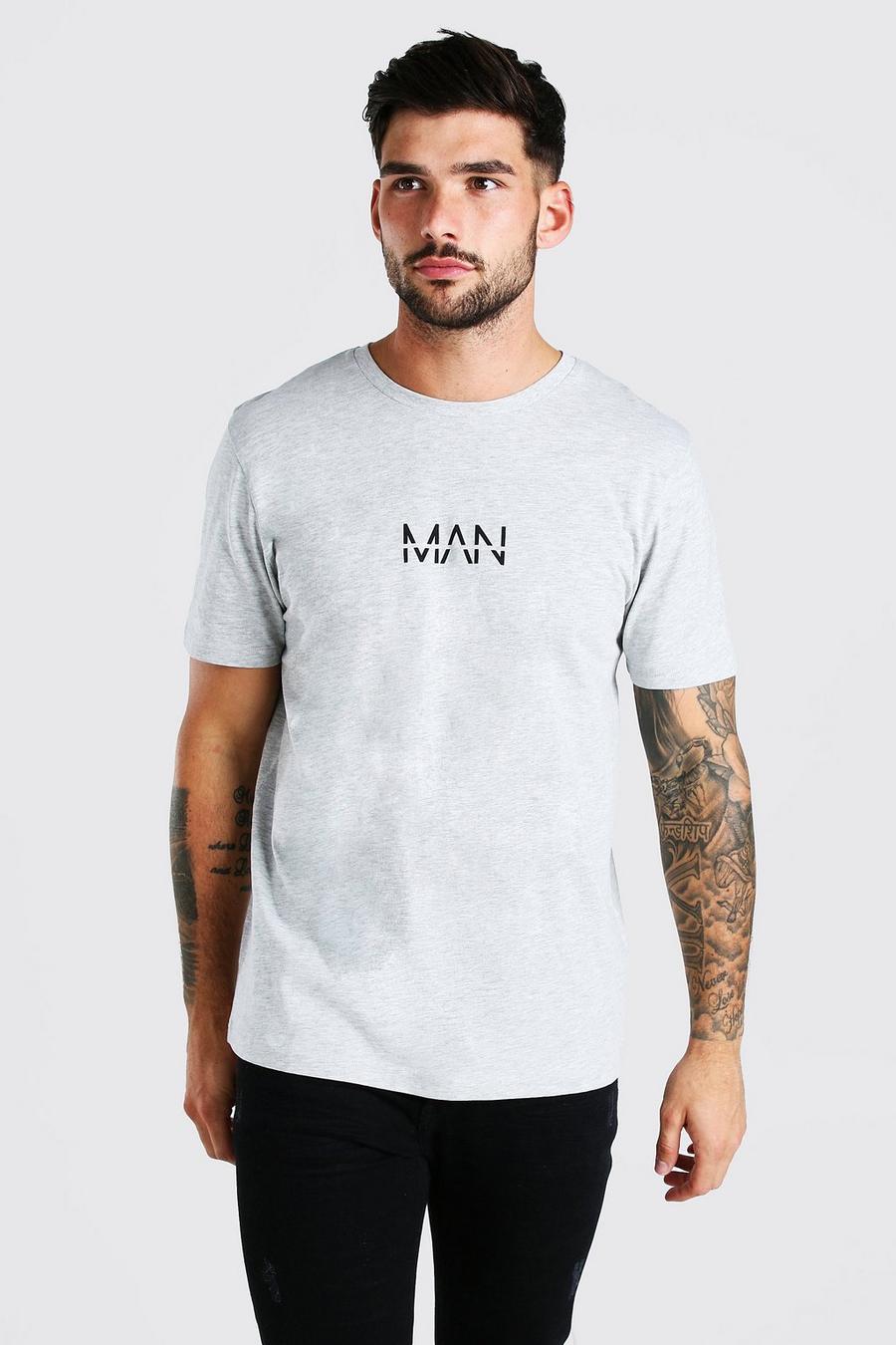 Grijs gemêleerd Original Man T-Shirt Met Logo image number 1