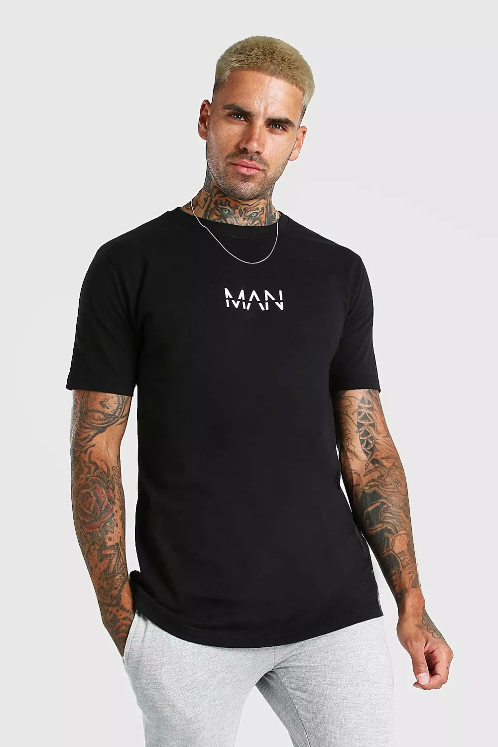 Original MAN Longline Curved Hem T-Shirt