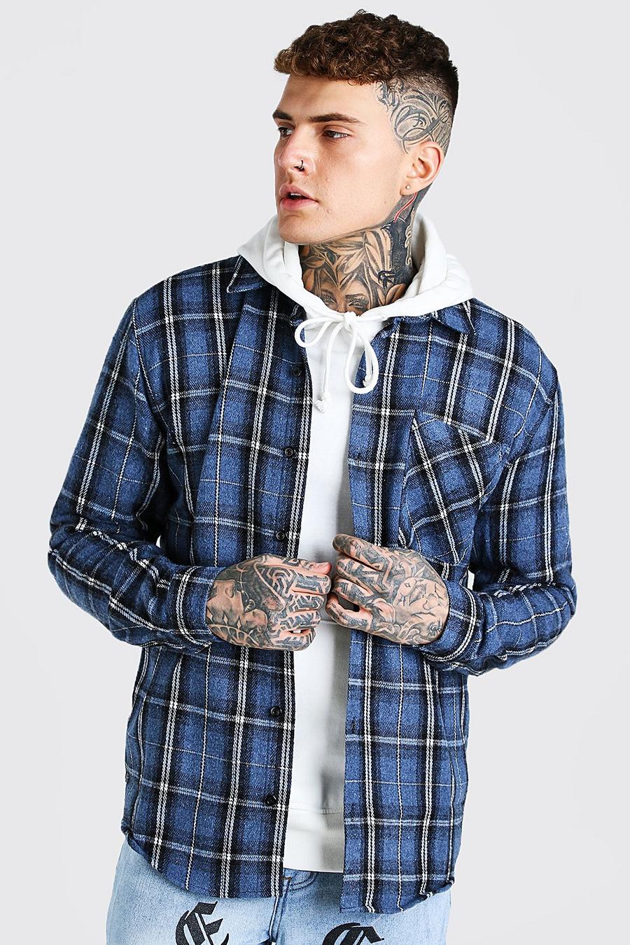 Blue Heavy Weight Check Overshirt image number 1