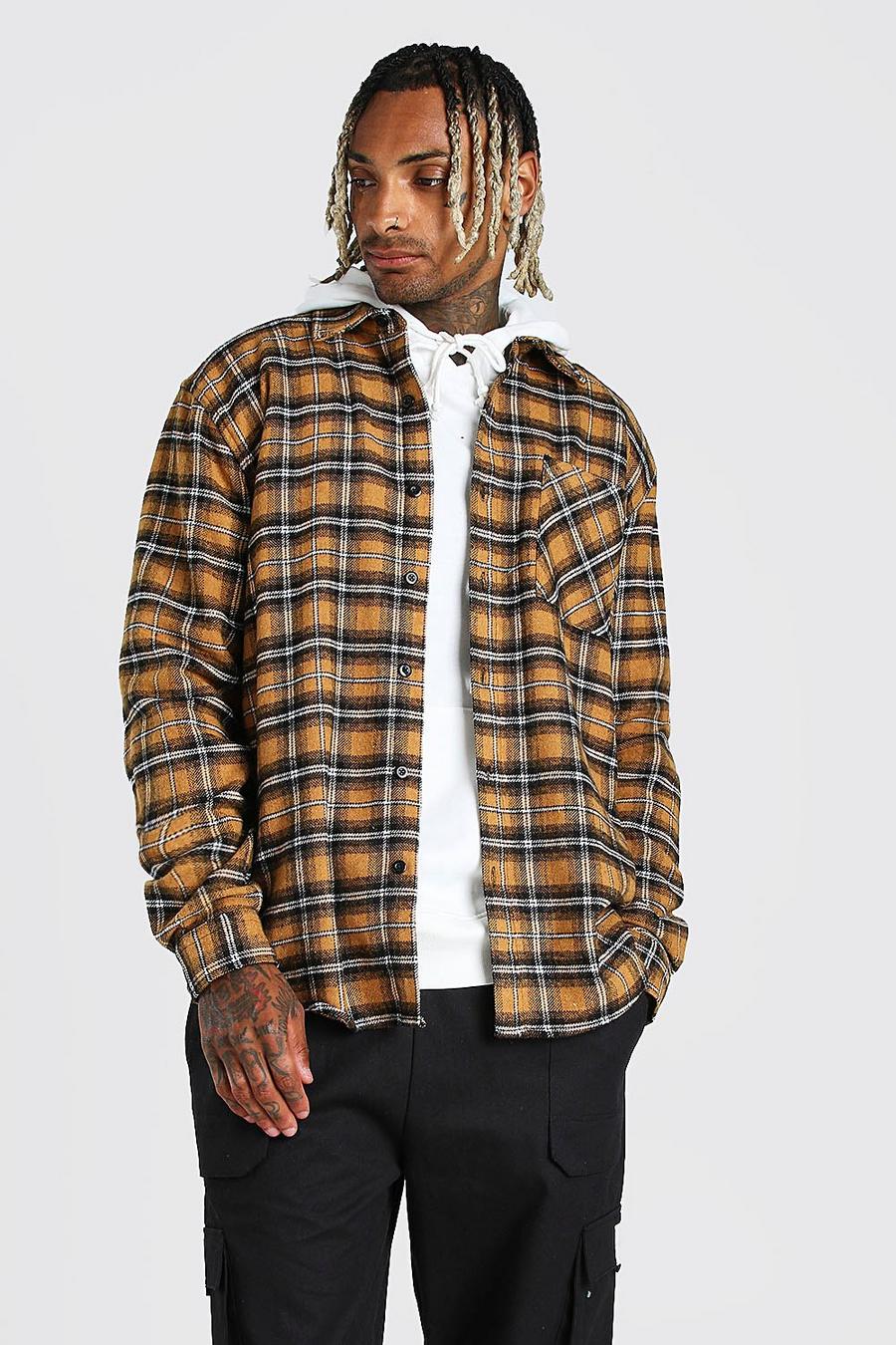 Mustard Heavy Weight Flannel Overshirt image number 1