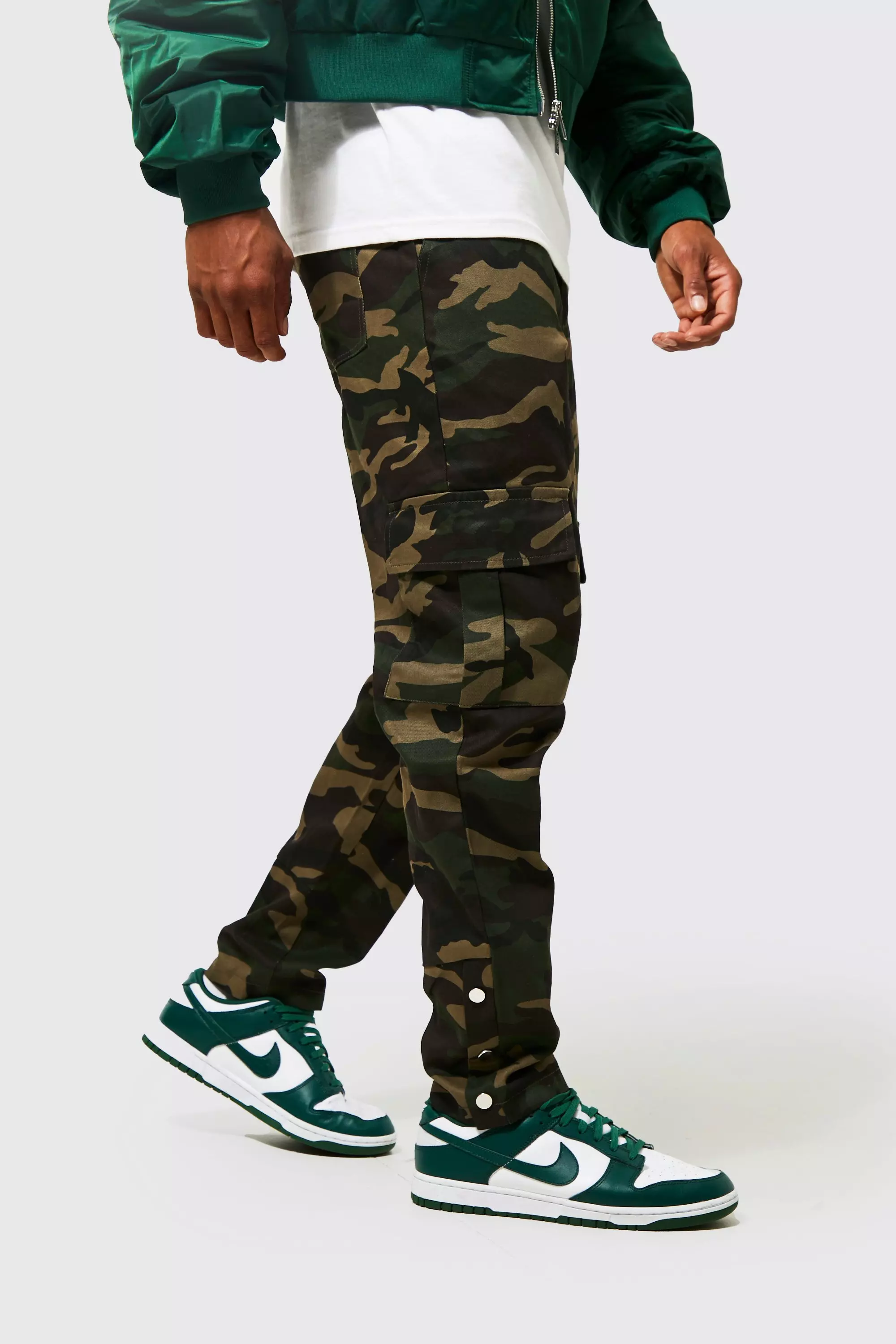 Mens elastic best sale waist camo pants