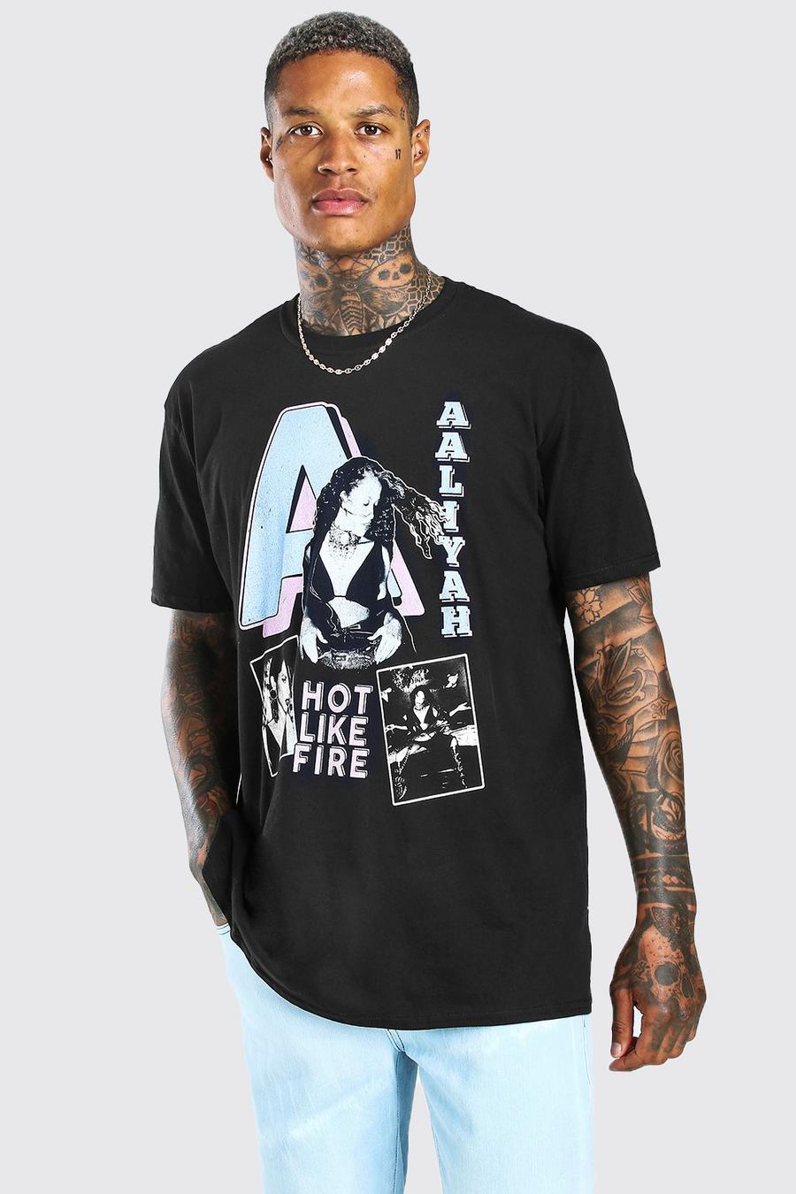 Black Oversized Aaliyah License T-Shirt image number 1
