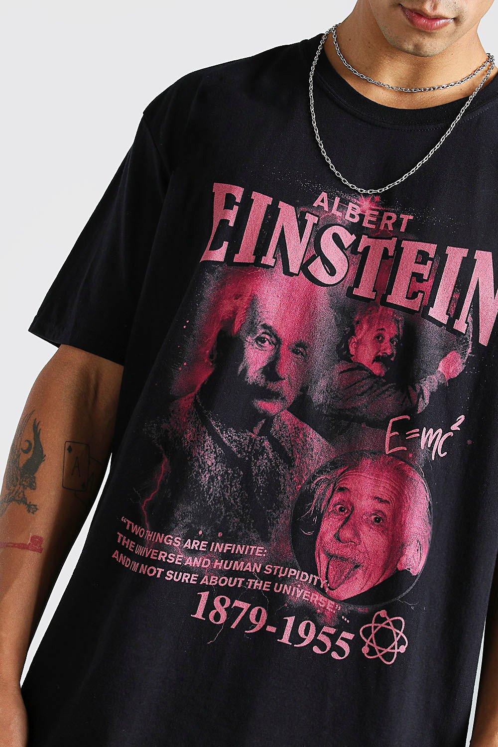T shirt oversize con scritta Albert Einstein Homage boohoo IT