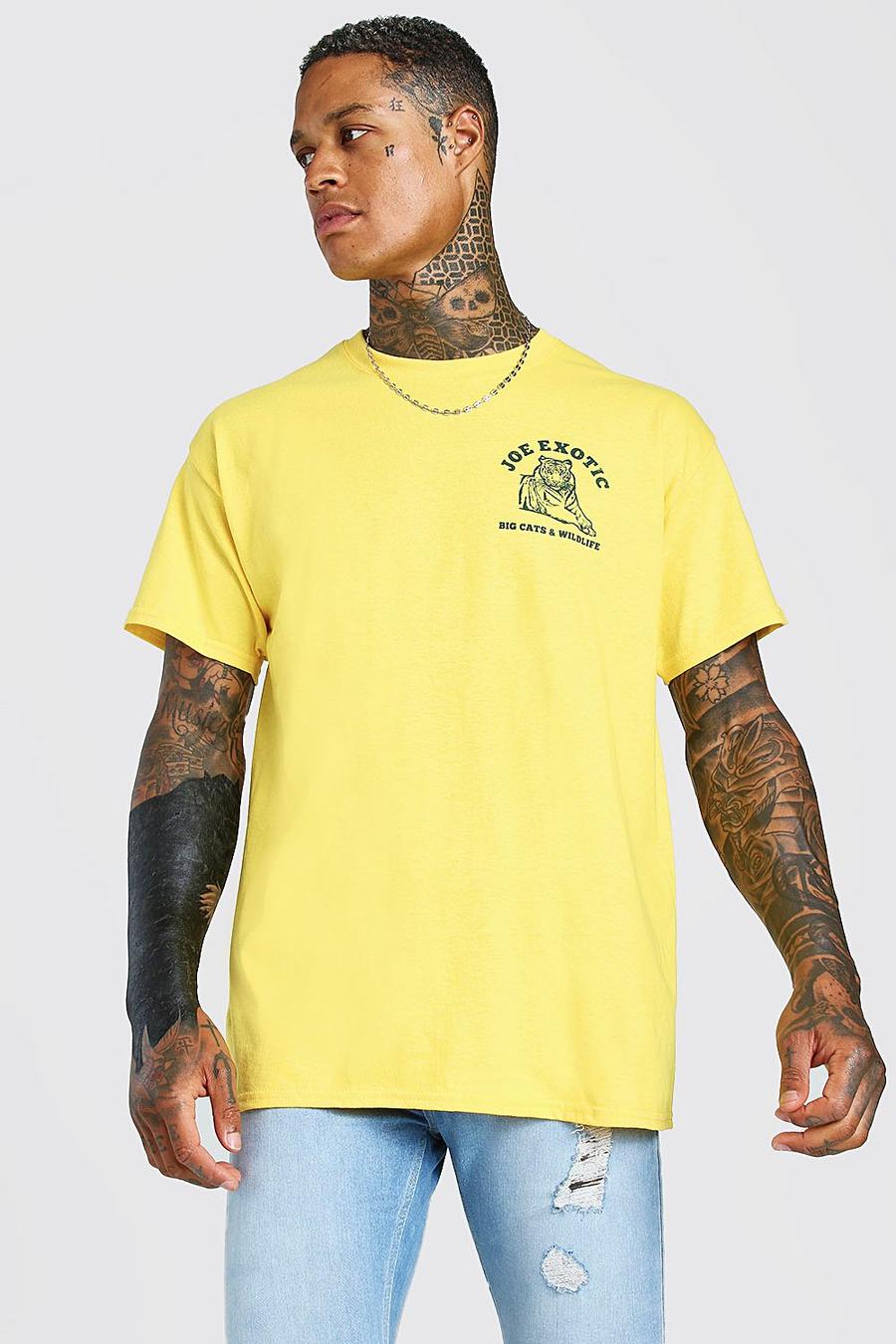 T-Shirt mit „Joe Exotic Tiger King F&B“-Motiv, Gelb image number 1