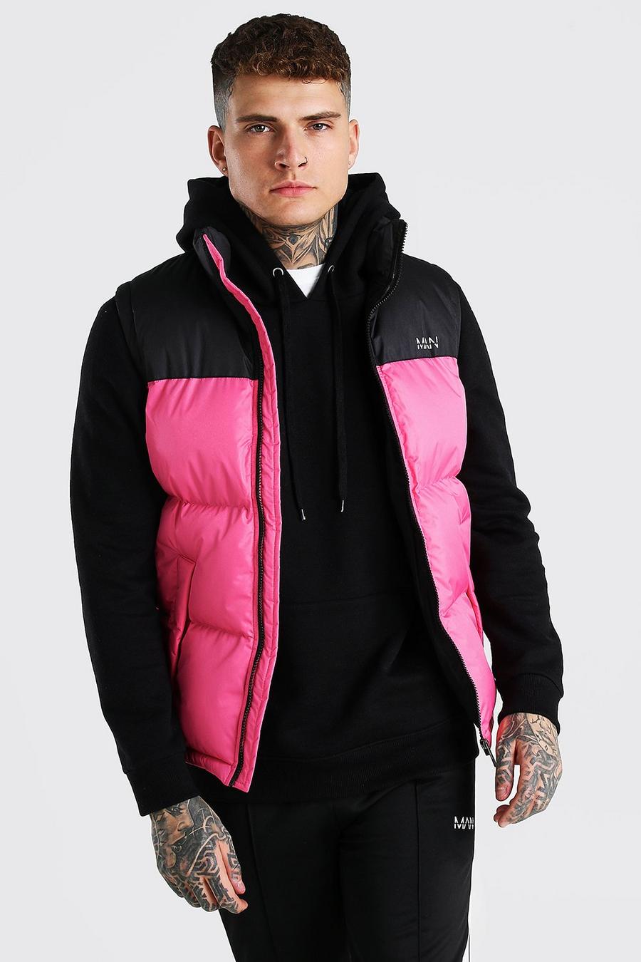 Pink Man Dash Colour Block Vest image number 1