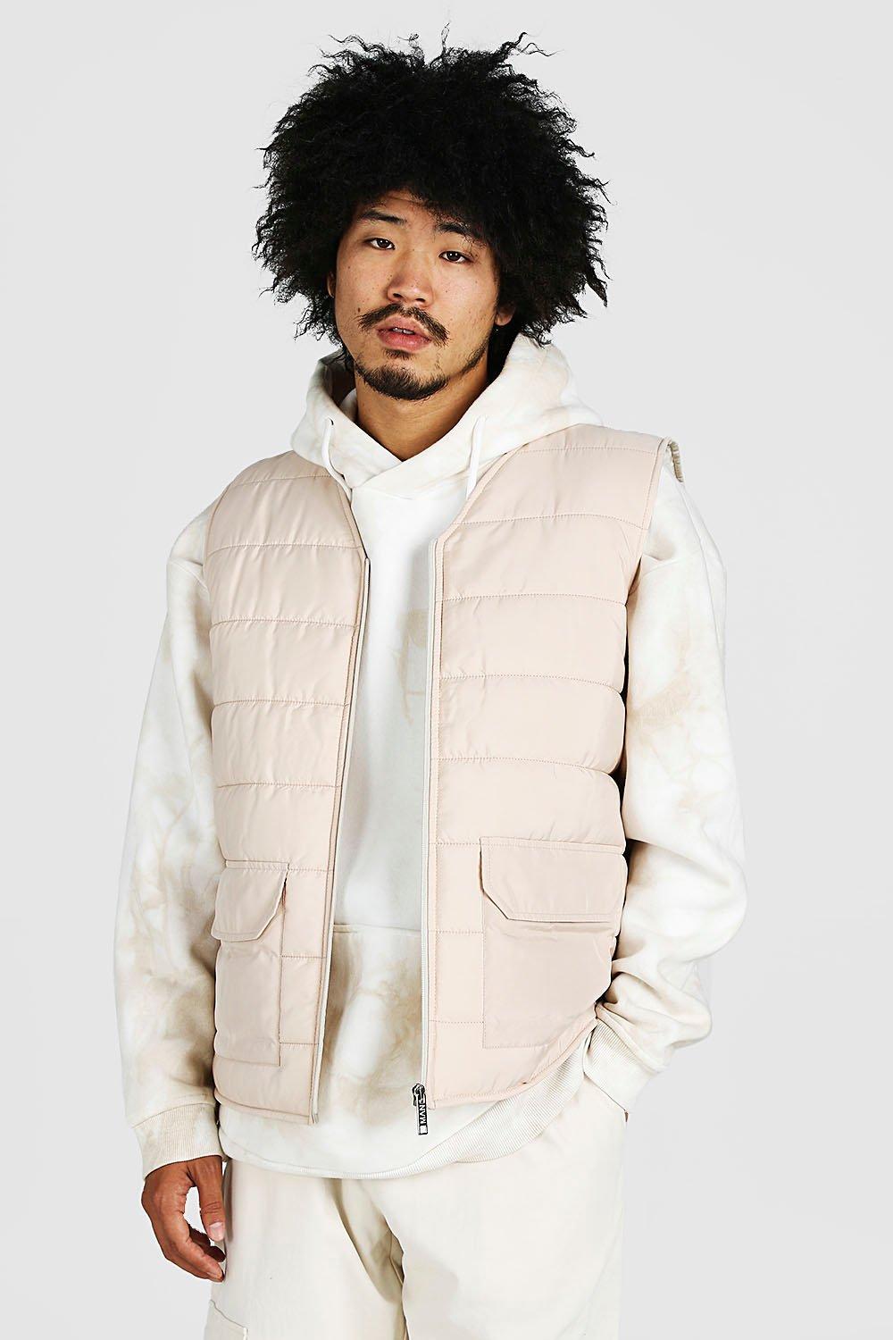 Veste sans manche beige homme new arrivals