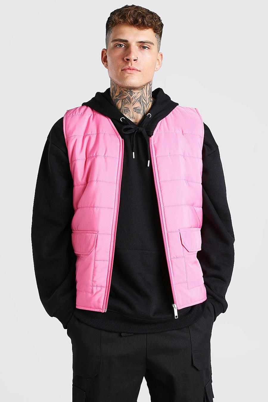 Pastel pink Zip Through Padded Vest image number 1