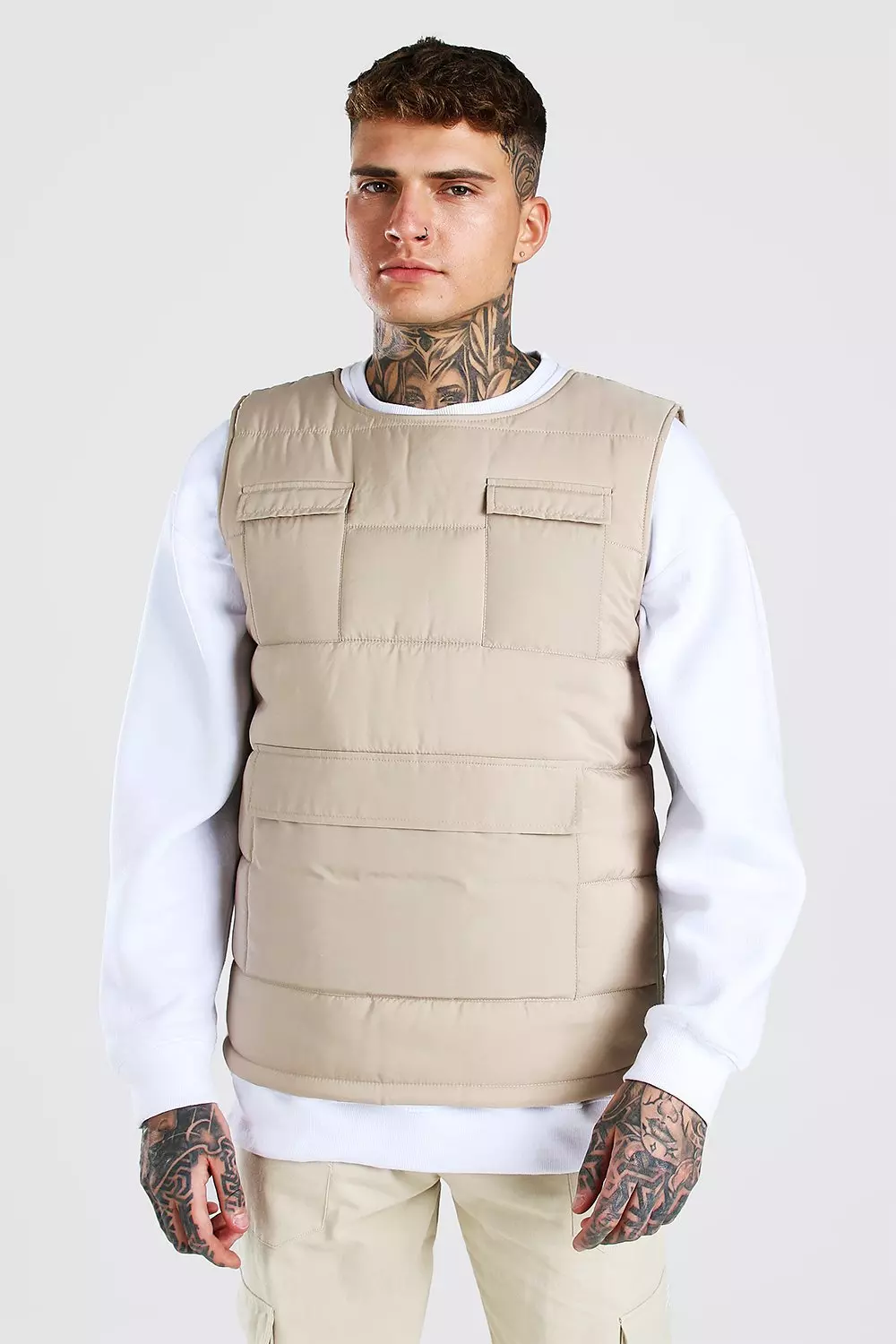 Stone MAN Branded Padded Utility Gilet alternative image