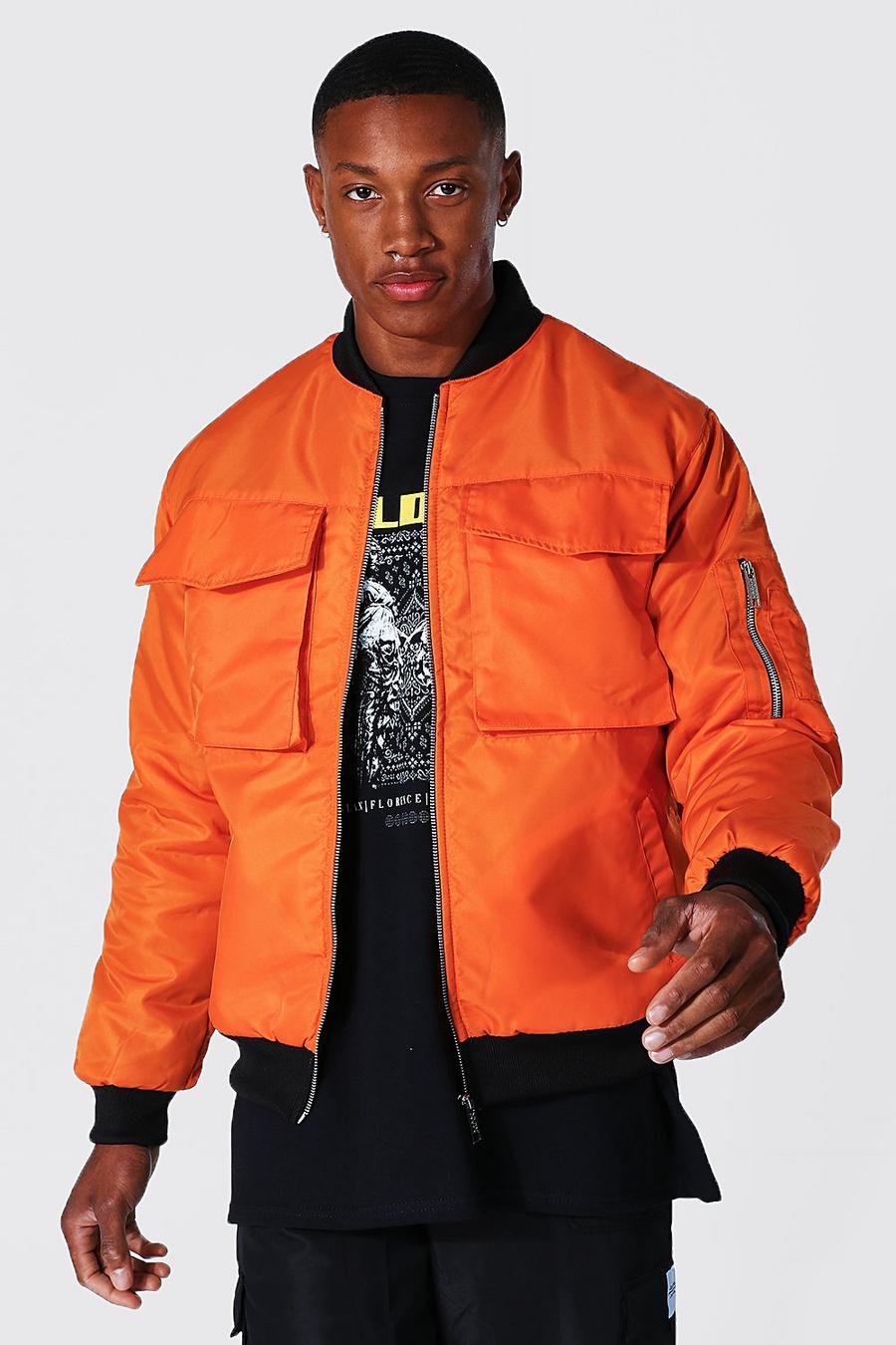 Red Ma1 Bomber With 4 Pockets image number 1