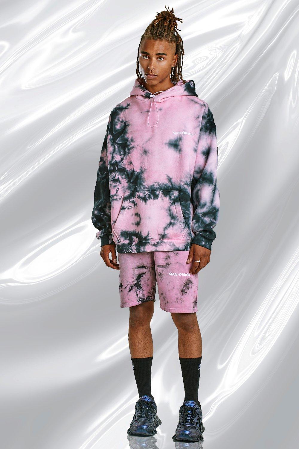 Tie dye shorts and best sale hoodie set