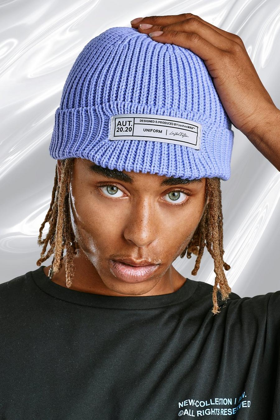 Purple lila Skater Fit Beanie With Rubber Branded Tab image number 1