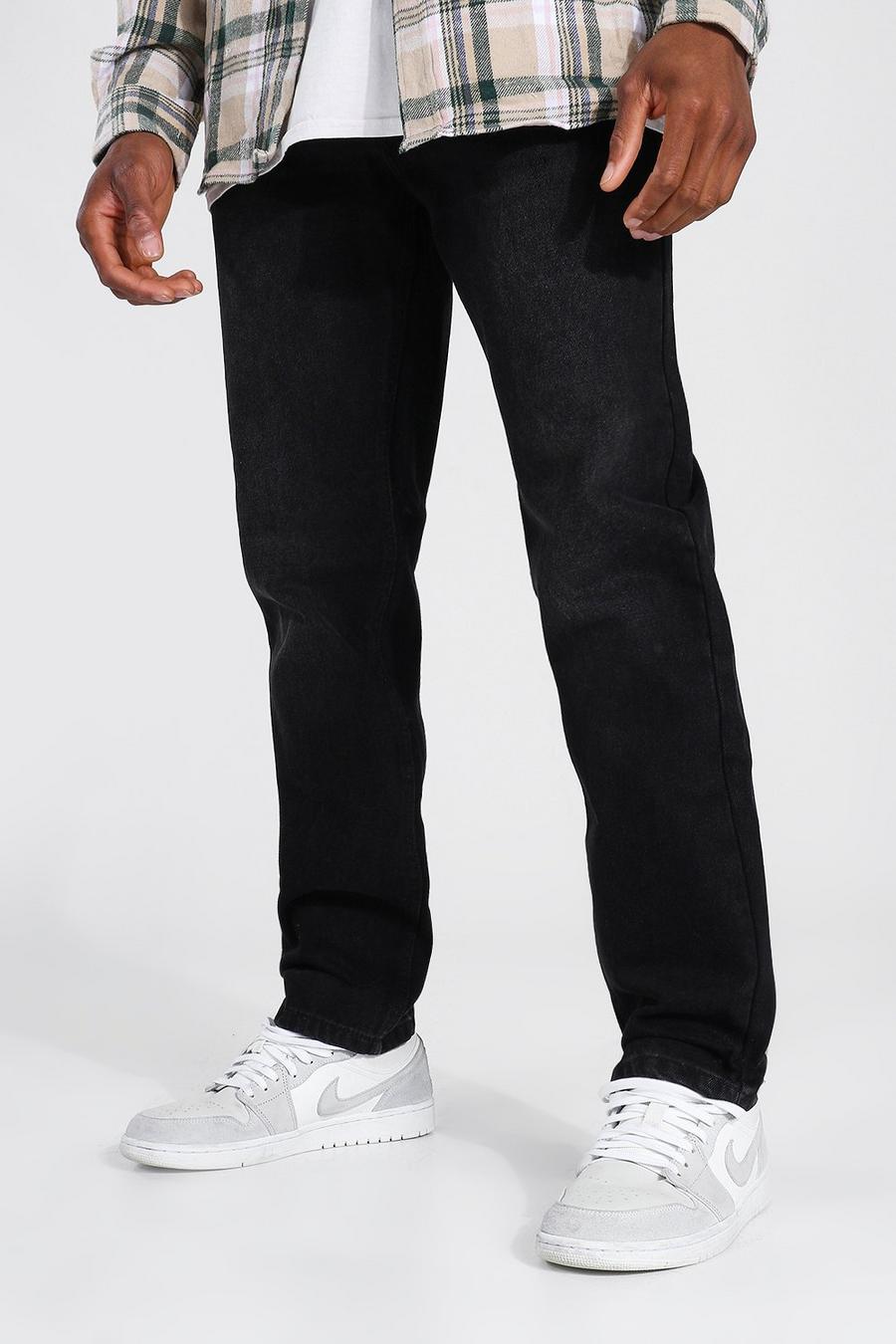 Jeans mit geradem Bein, Washed black image number 1