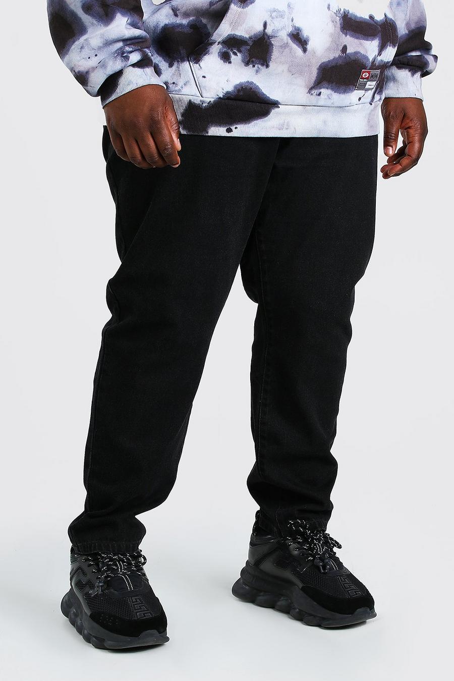 Washed black Plus Size - Jeans i rigid denim och slim fit image number 1