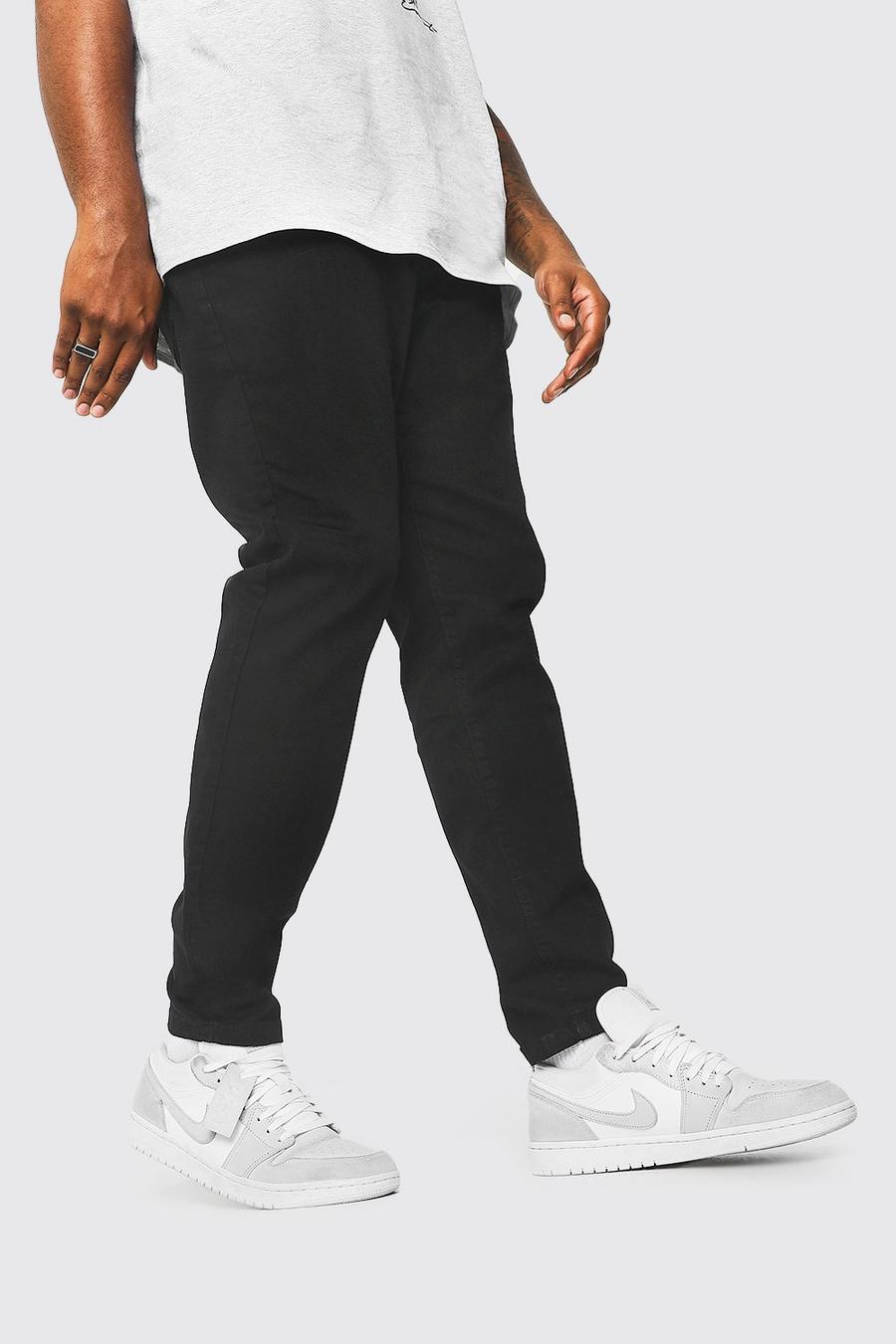 שחור מכנסי ג'ינס בגזרת סקיני לגברים גדולים וגבוהים image number 1
